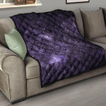 Dark Purple Cosmos Galaxy Space Print Quilt