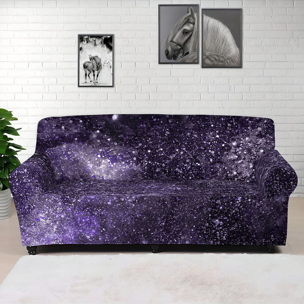 Dark Purple Cosmos Galaxy Space Print Sofa Cover