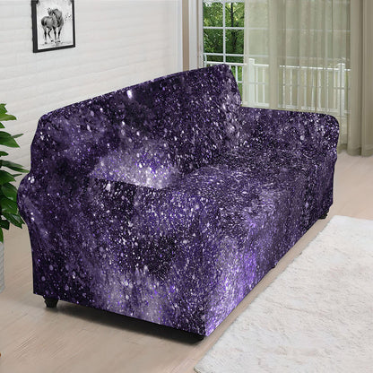 Dark Purple Cosmos Galaxy Space Print Sofa Cover
