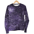 Dark Purple Cosmos Galaxy Space Print Women's Crewneck Sweatshirt