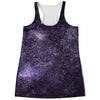 Dark Purple Cosmos Galaxy Space Print Women's Racerback Tank Top