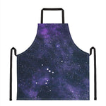 Dark Purple Galaxy Outer Space Print Apron