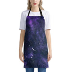 Dark Purple Galaxy Outer Space Print Apron