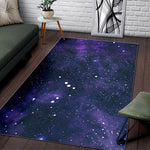 Dark Purple Galaxy Outer Space Print Area Rug GearFrost