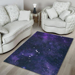 Dark Purple Galaxy Outer Space Print Area Rug GearFrost