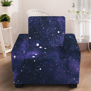 Dark Purple Galaxy Outer Space Print Armchair Slipcover