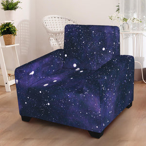 Dark Purple Galaxy Outer Space Print Armchair Slipcover