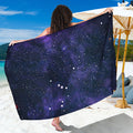 Dark Purple Galaxy Outer Space Print Beach Sarong Wrap
