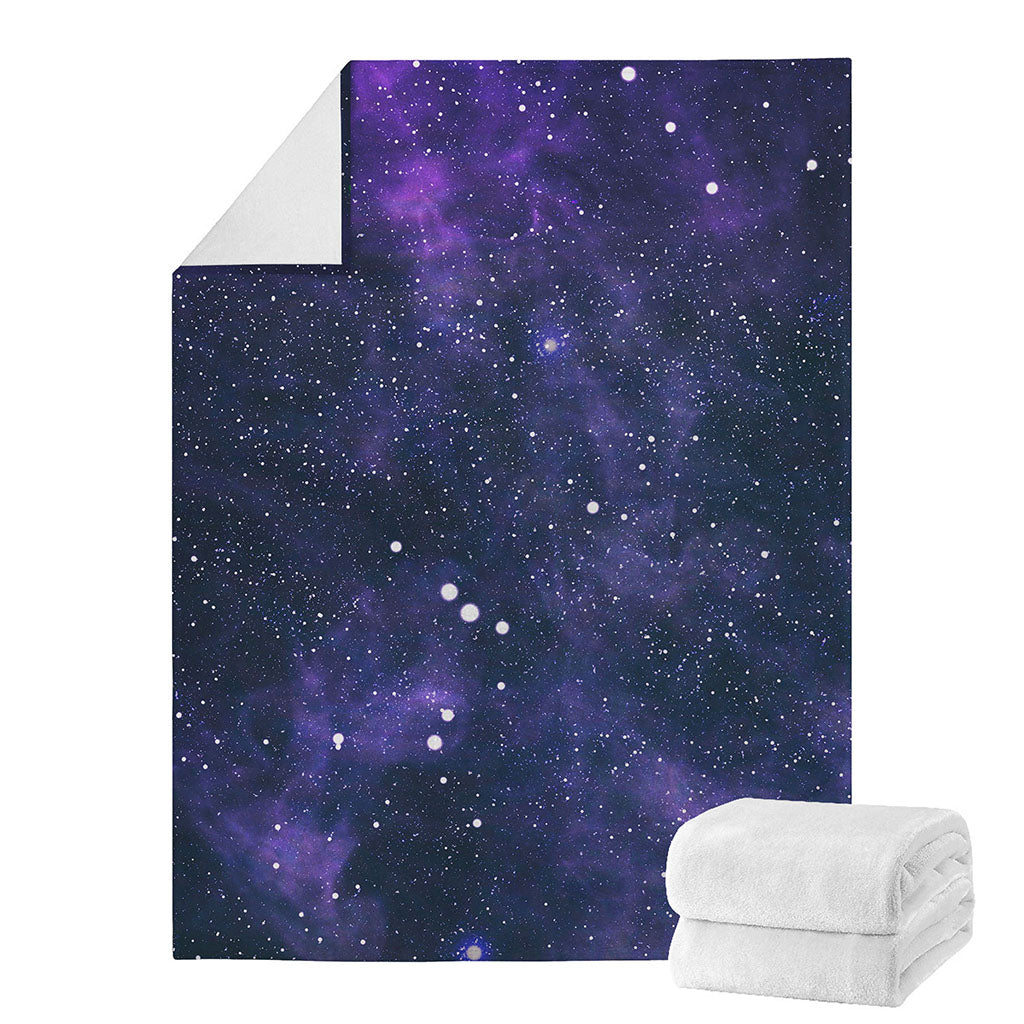 Dark Purple Galaxy Outer Space Print Blanket