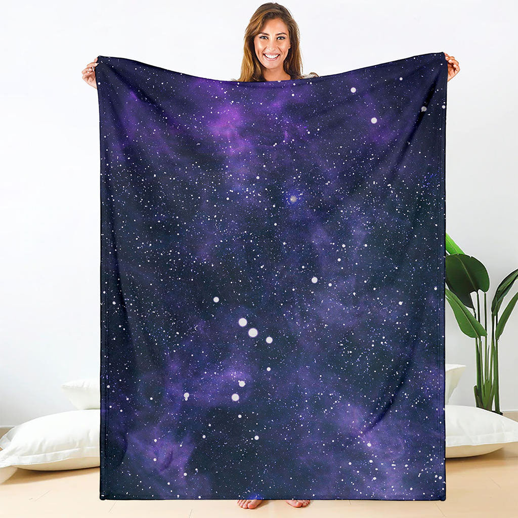 Dark Purple Galaxy Outer Space Print Blanket