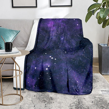 Dark Purple Galaxy Outer Space Print Blanket