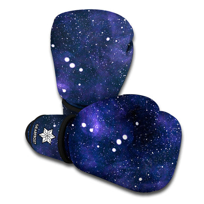 Dark Purple Galaxy Outer Space Print Boxing Gloves