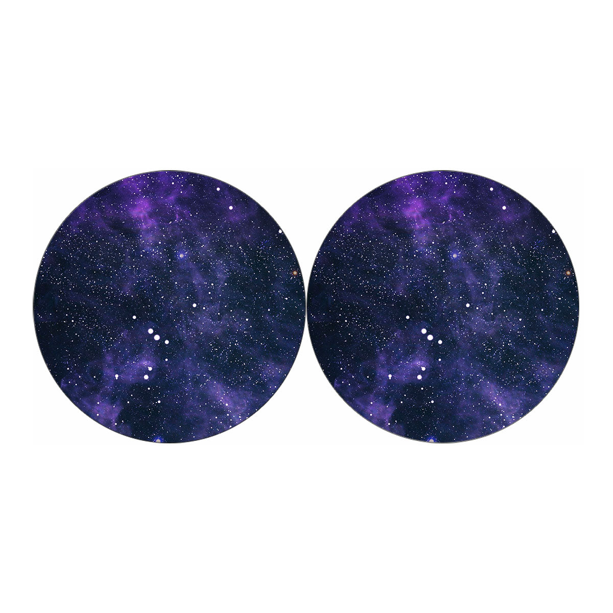Dark Purple Galaxy Outer Space Print Car Coasters