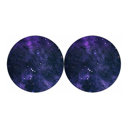 Dark Purple Galaxy Outer Space Print Car Coasters