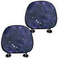 Dark Purple Galaxy Outer Space Print Car Headrest Covers