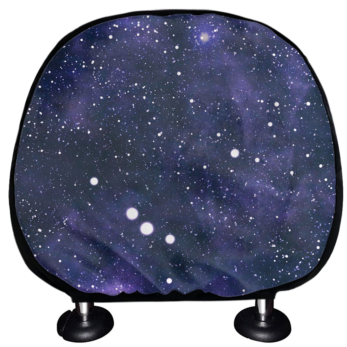 Dark Purple Galaxy Outer Space Print Car Headrest Covers
