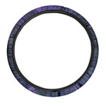 Dark Purple Galaxy Outer Space Print Car Steering Wheel Cover