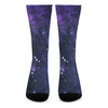 Dark Purple Galaxy Outer Space Print Crew Socks