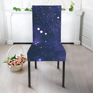 Dark Purple Galaxy Outer Space Print Dining Chair Slipcover