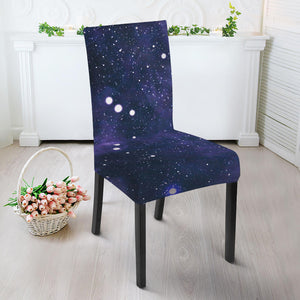 Dark Purple Galaxy Outer Space Print Dining Chair Slipcover