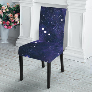 Dark Purple Galaxy Outer Space Print Dining Chair Slipcover