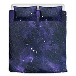 Dark Purple Galaxy Outer Space Print Duvet Cover Bedding Set