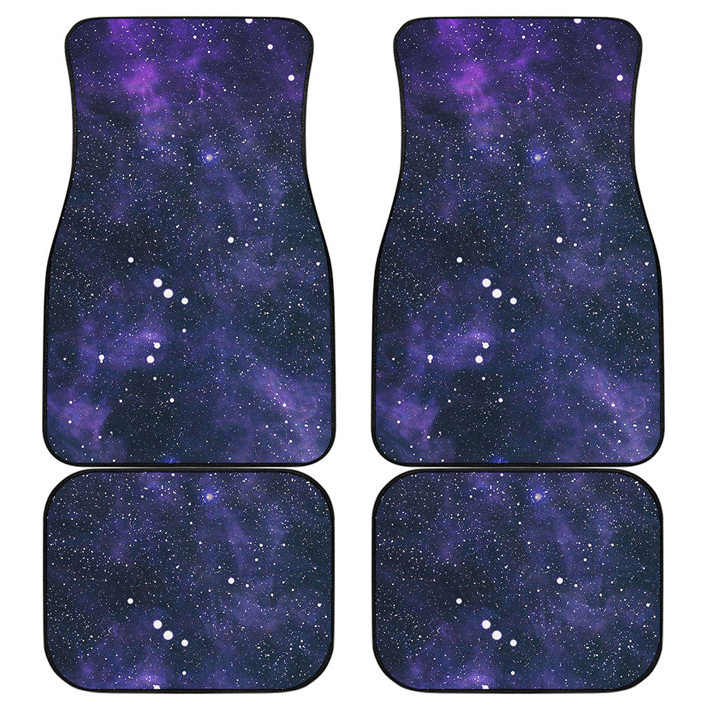 Dark Purple Galaxy Outer Space Print Front and Back Car Floor Mats