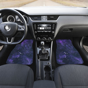 Dark Purple Galaxy Outer Space Print Front and Back Car Floor Mats