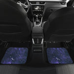 Dark Purple Galaxy Outer Space Print Front and Back Car Floor Mats