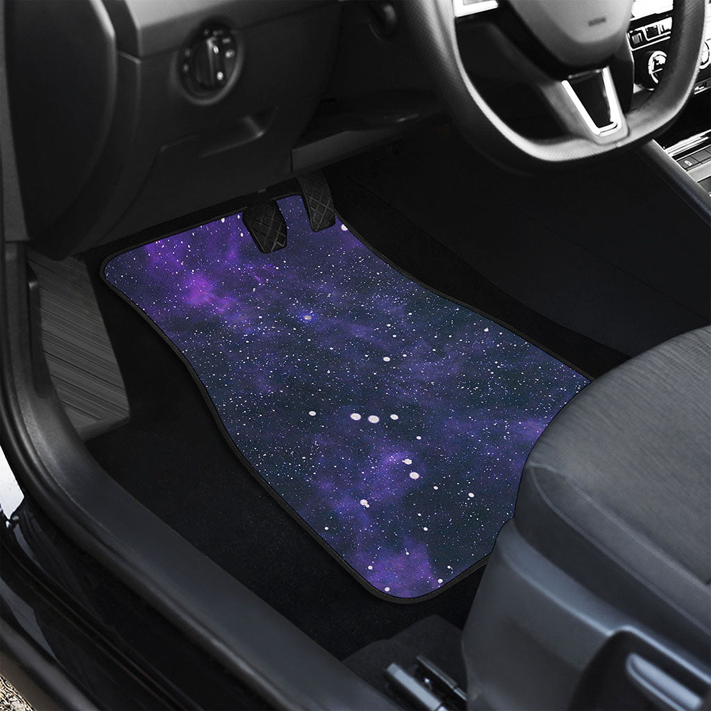 Dark Purple Galaxy Outer Space Print Front and Back Car Floor Mats