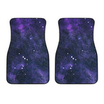 Dark Purple Galaxy Outer Space Print Front Car Floor Mats