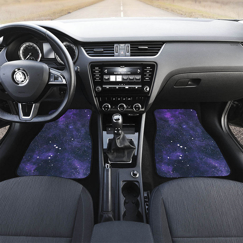 Dark Purple Galaxy Outer Space Print Front Car Floor Mats