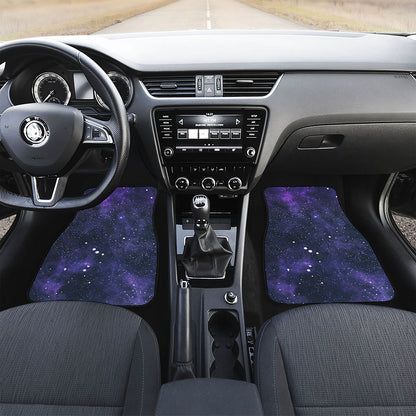 Dark Purple Galaxy Outer Space Print Front Car Floor Mats