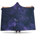 Dark Purple Galaxy Outer Space Print Hooded Blanket