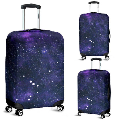 Dark Purple Galaxy Outer Space Print Luggage Cover GearFrost