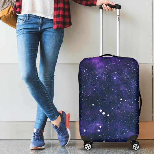 Dark Purple Galaxy Outer Space Print Luggage Cover GearFrost