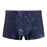Dark Purple Galaxy Outer Space Print Men's Boxer Briefs