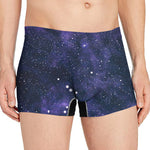 Dark Purple Galaxy Outer Space Print Men's Boxer Briefs