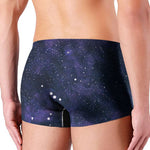Dark Purple Galaxy Outer Space Print Men's Boxer Briefs