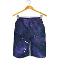 Dark Purple Galaxy Outer Space Print Men's Shorts