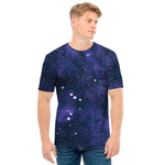 Dark Purple Galaxy Outer Space Print Men's T-Shirt