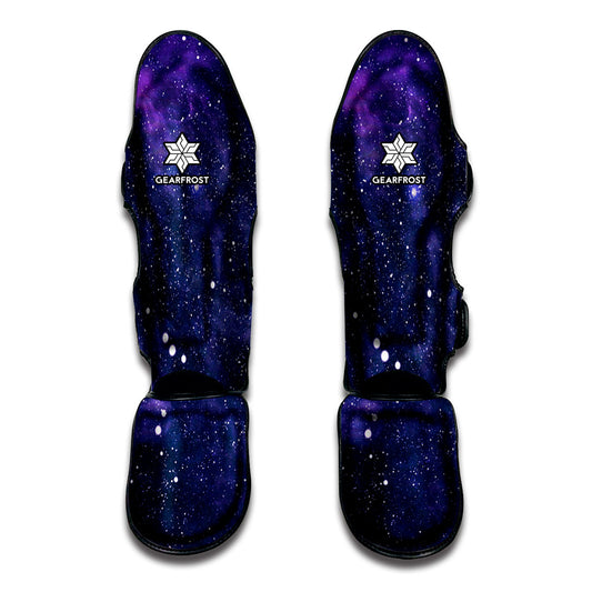 Dark Purple Galaxy Outer Space Print Muay Thai Shin Guard