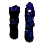 Dark Purple Galaxy Outer Space Print Muay Thai Shin Guard