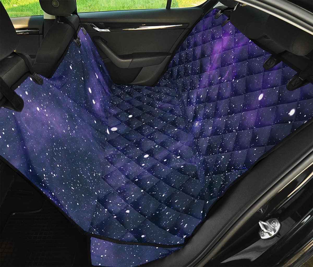 Dark Purple Galaxy Outer Space Print Pet Car Back Seat Cover