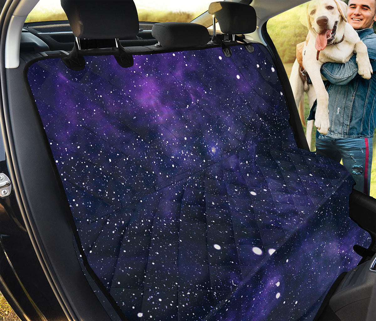 Dark Purple Galaxy Outer Space Print Pet Car Back Seat Cover