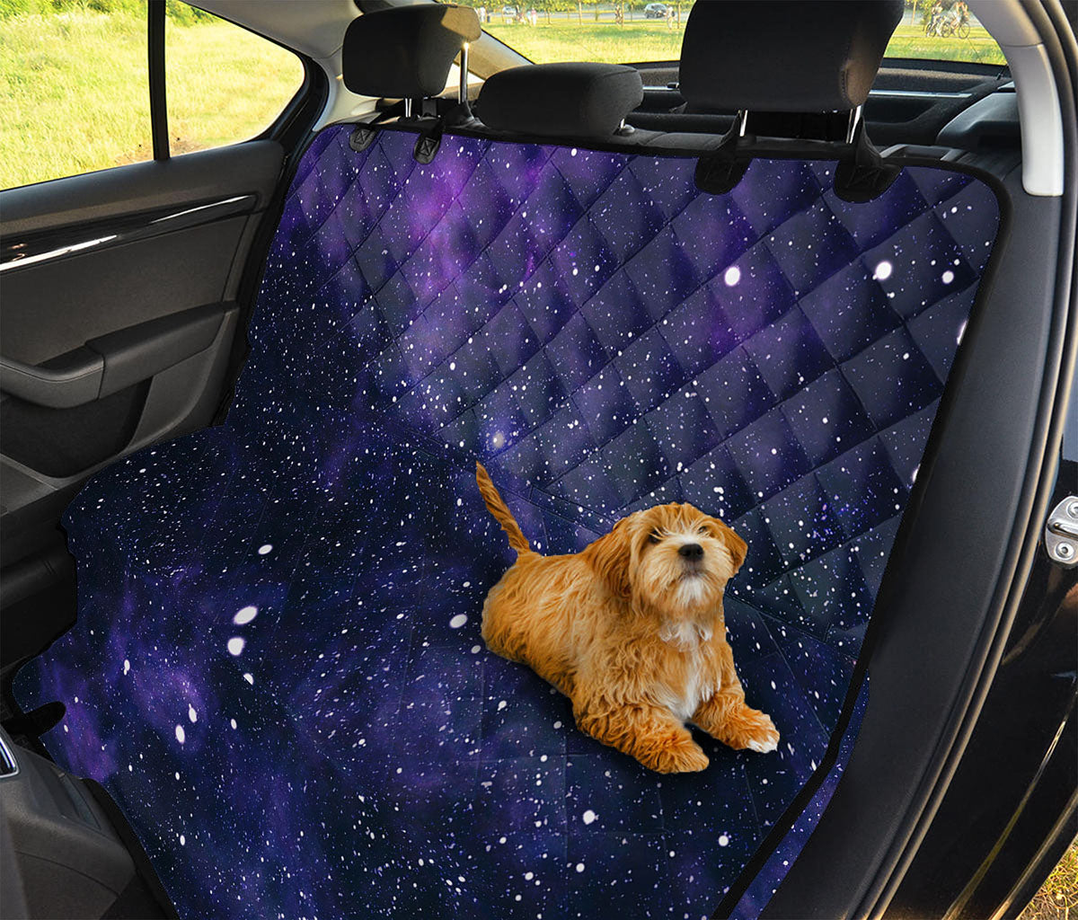 Dark Purple Galaxy Outer Space Print Pet Car Back Seat Cover