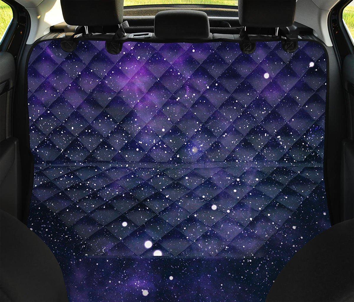 Dark Purple Galaxy Outer Space Print Pet Car Back Seat Cover