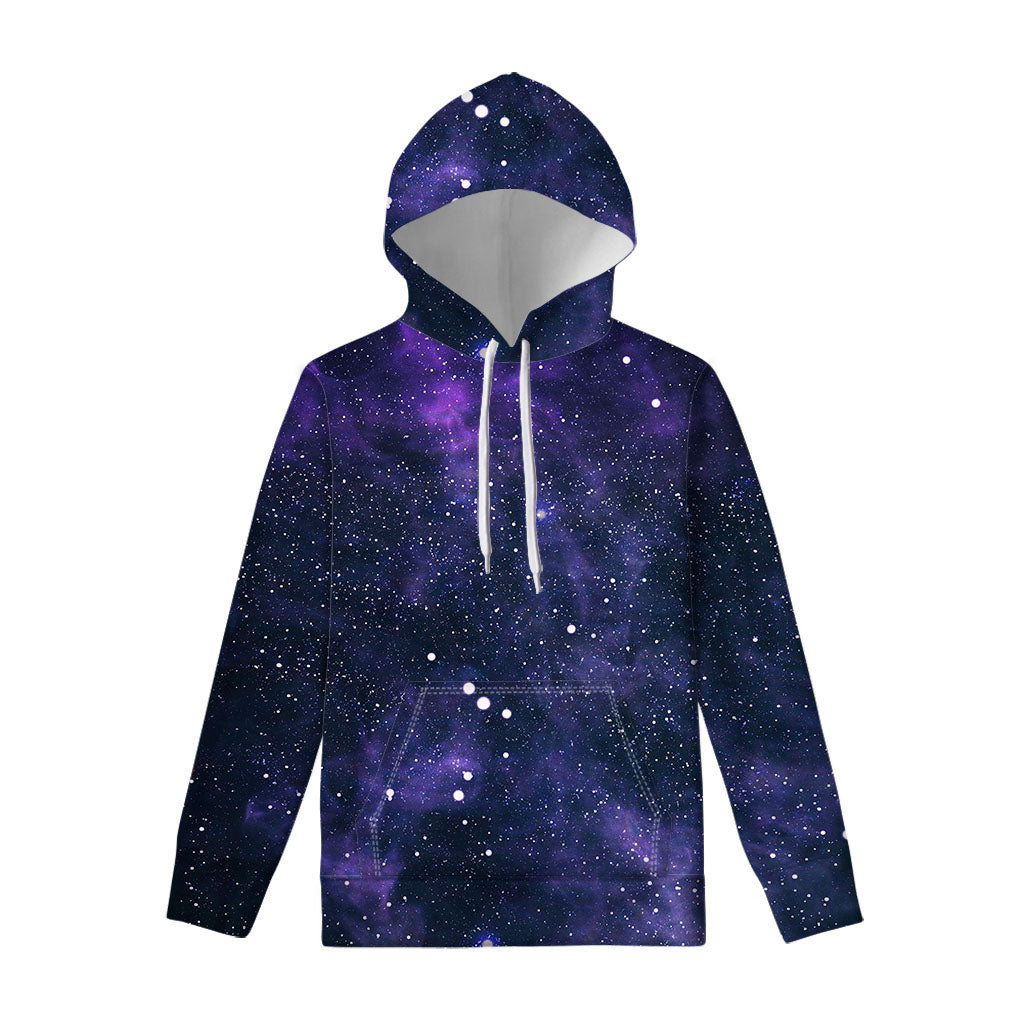 Dark Purple Galaxy Outer Space Print Pullover Hoodie