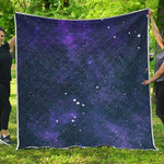 Dark Purple Galaxy Outer Space Print Quilt