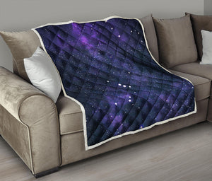 Dark Purple Galaxy Outer Space Print Quilt